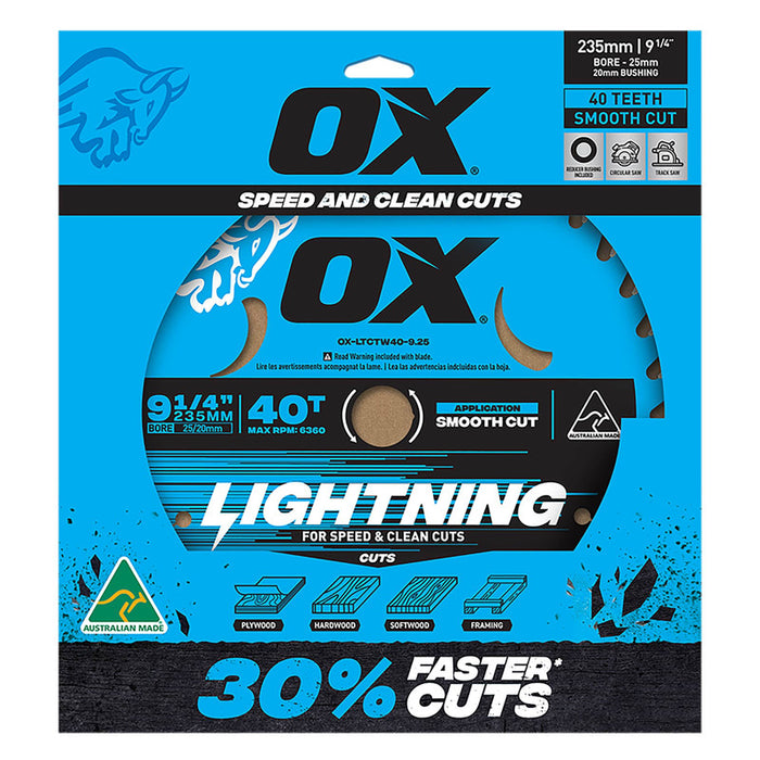 OX Pro 40-Tooth Lightning 9-1/4-Inch Circular Saw Blade