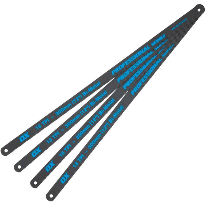 OX Professional Hacksaw Blades - 4pk