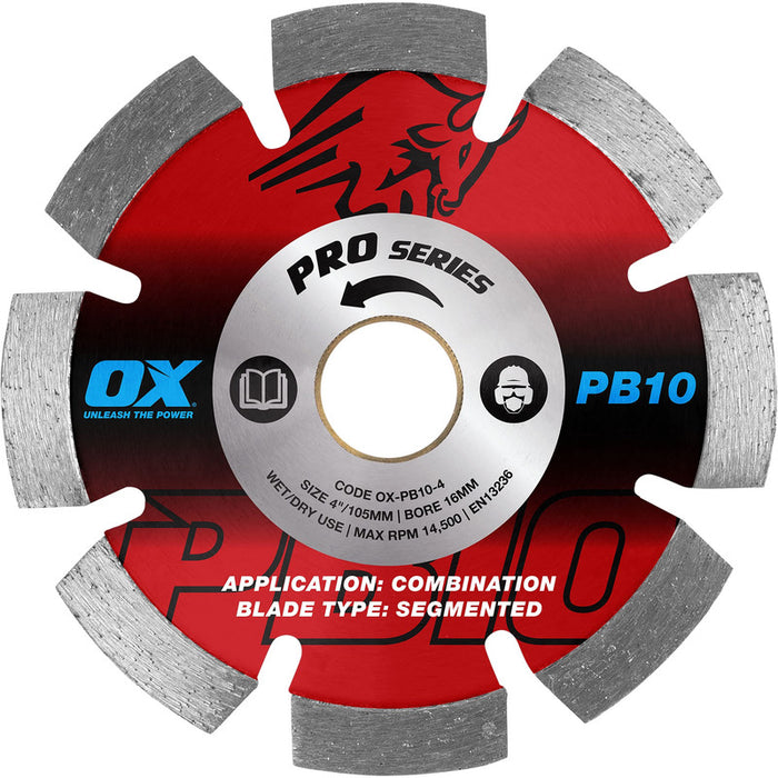 OX Professional PB10 Segmented Diamond Blade - Combination