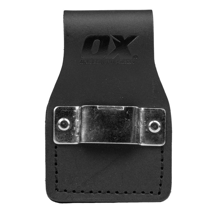 OX Trade Black Leather Tape Measure Clip Holder