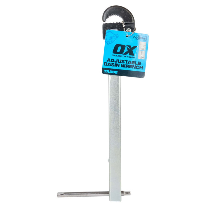 OX Trade Adjustable Basin Wrench, Square Profile