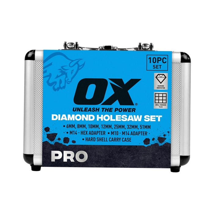 OX Diamond Holesaw 10pc Kit - OX-TTDT-10PC