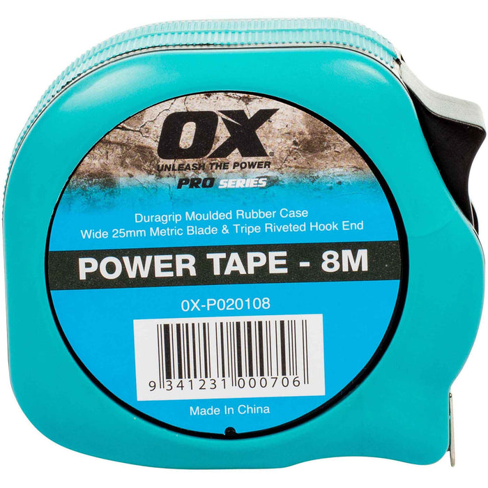 OX Professional 8m Duragrip Metric Tape Measure