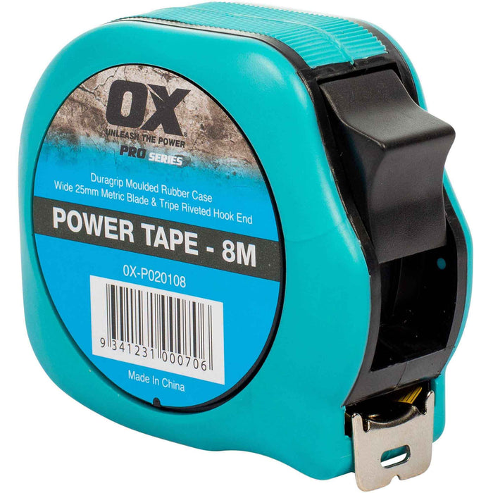 OX Professional 8m Duragrip Metric Tape Measure