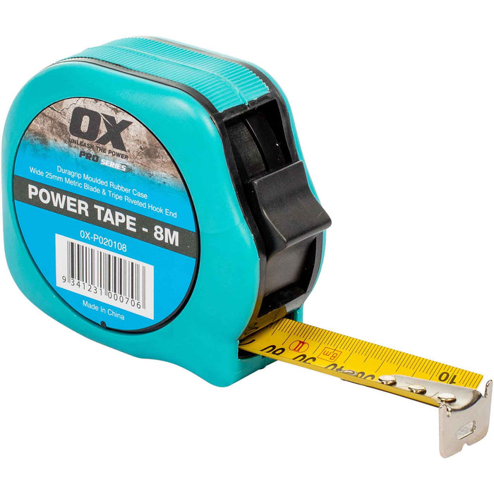 OX Professional 8m Duragrip Metric Tape Measure