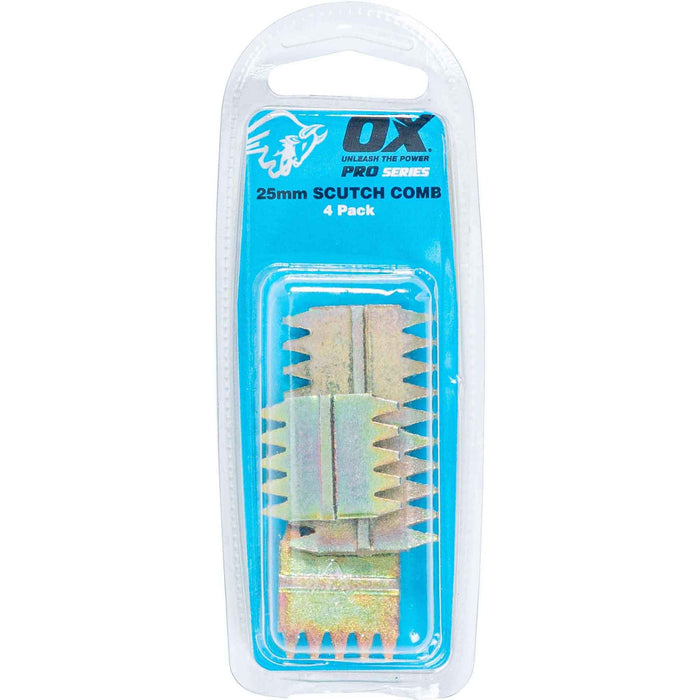 OX Professional Scutch Combs - 4 Pack