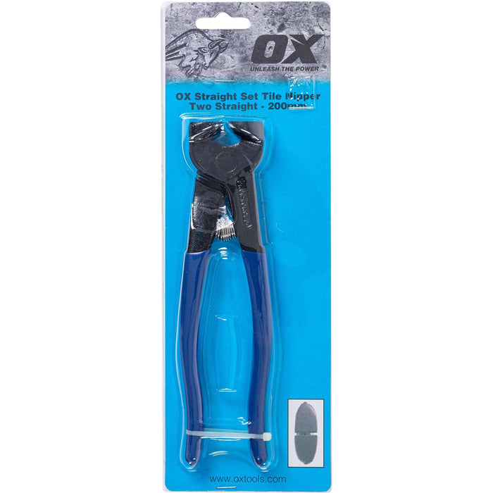 OX Pro 200mm Straight Set Tile Nipper - Two Straight