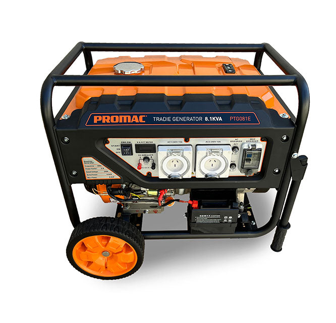 Promac 8.1kva Electric Start Tradie Generator with 420cc Engine PTG081E