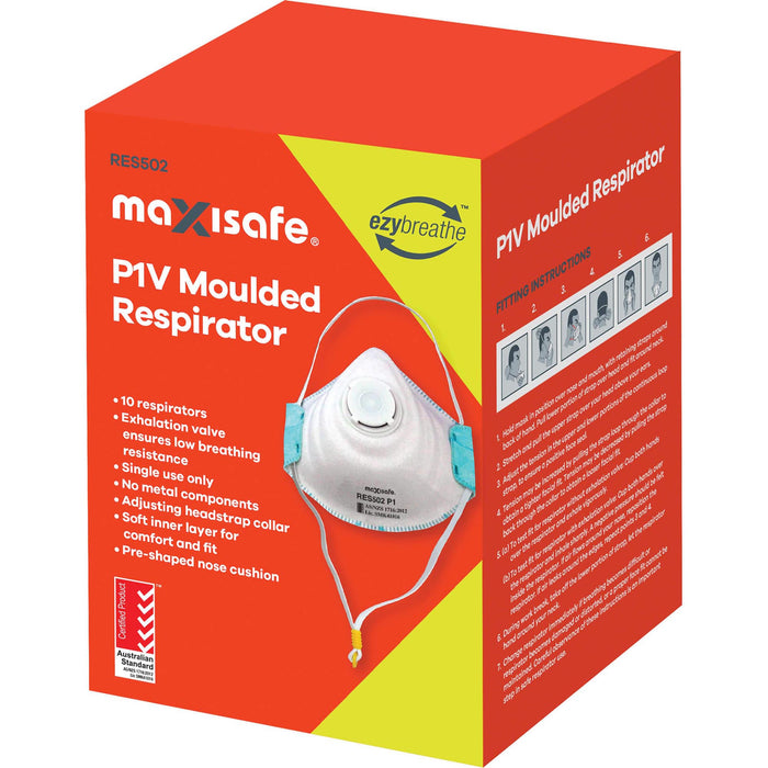 Maxisafe P1 Respirator with Pack of 3 Valve RES502C-3