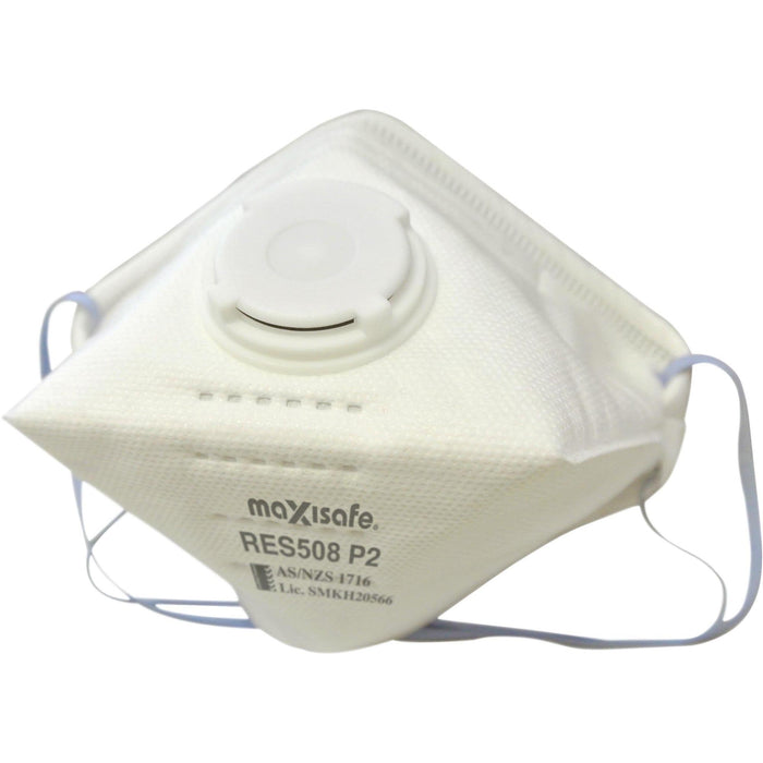 Maxisafe P2 Horizontal Flat Fold Respirator with Valve 20 Pack RES508