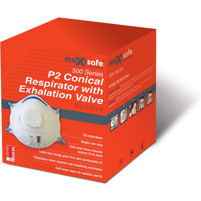 Maxisafe P2 Valved Conical Respirator RES514