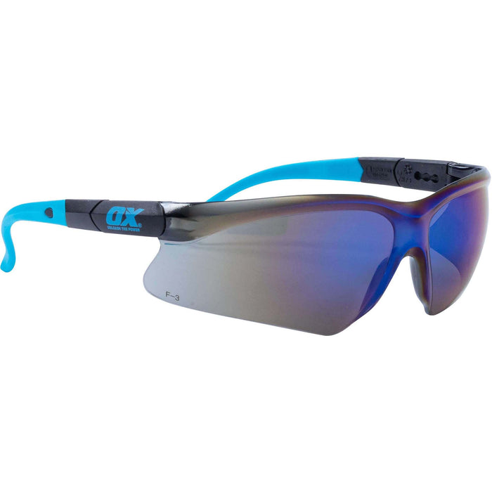 OX Blue Mirrored Safety Specs