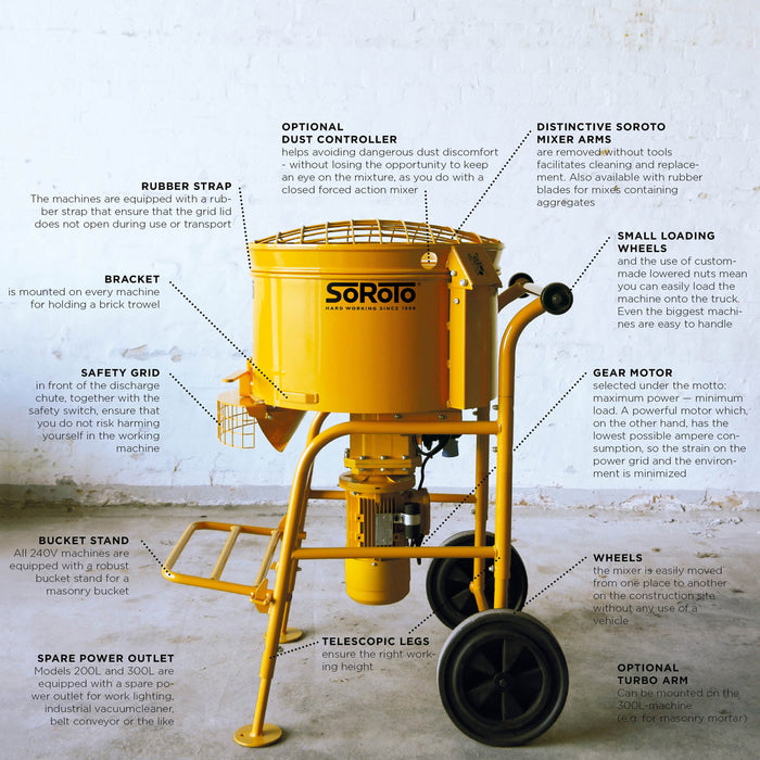 SoRoTo 200L Screed Mortar Cement Mixer Made in Denmark