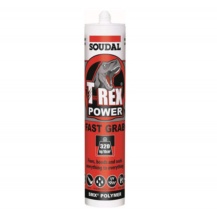 Soudal T-Rex 290ml Power Fast Grab Bright White 121968