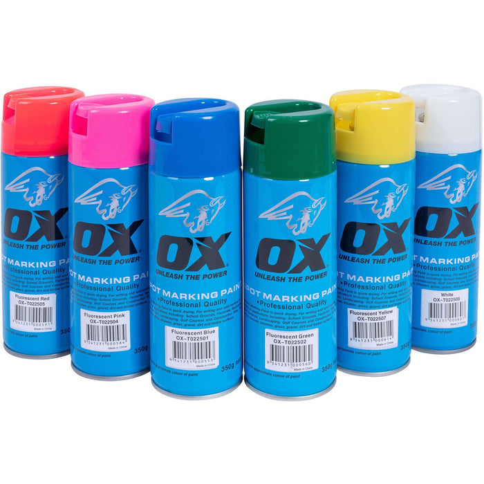 OX Trade Fluro Spot Marking Paint, 12pk