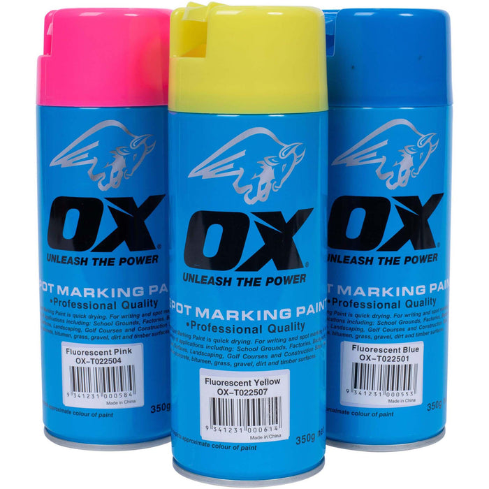 OX Trade Fluro Spot Marking Paint, 12pk