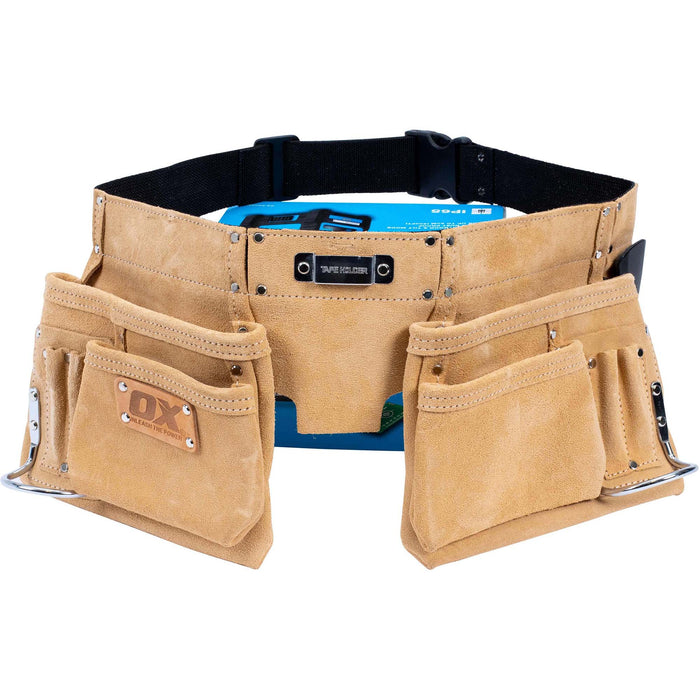 OX Trade Heavy Duty Suede Leather Double Pocket Tool Belt OX-T265202