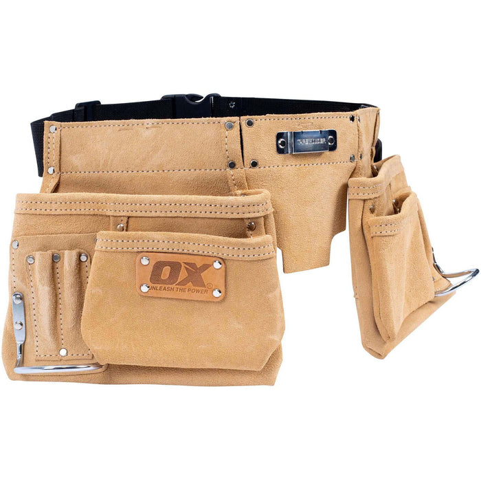 OX Trade Heavy Duty Suede Leather Double Pocket Tool Belt OX-T265202