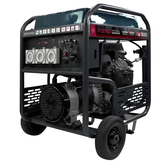 Welling & Crossley 13.75 kVA (11,000W) Open Frame AVR Petrol Generator with E-Start WC-P13750