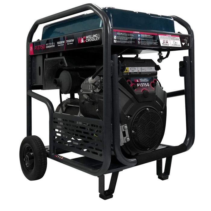 Welling & Crossley 13.75 kVA (11,000W) Open Frame AVR Petrol Generator with E-Start WC-P13750