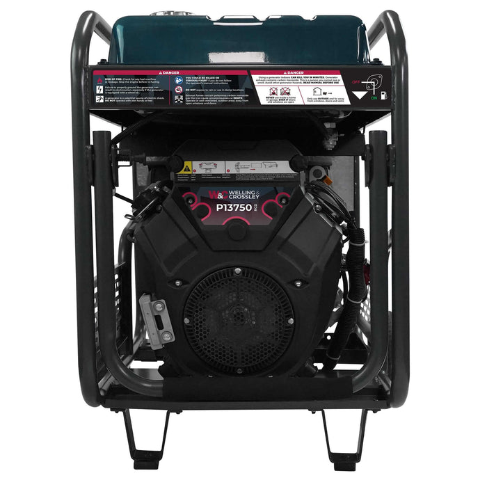 Welling & Crossley 13.75 kVA (11,000W) Open Frame AVR Petrol Generator E-Start & RCD WC-P13750RCD