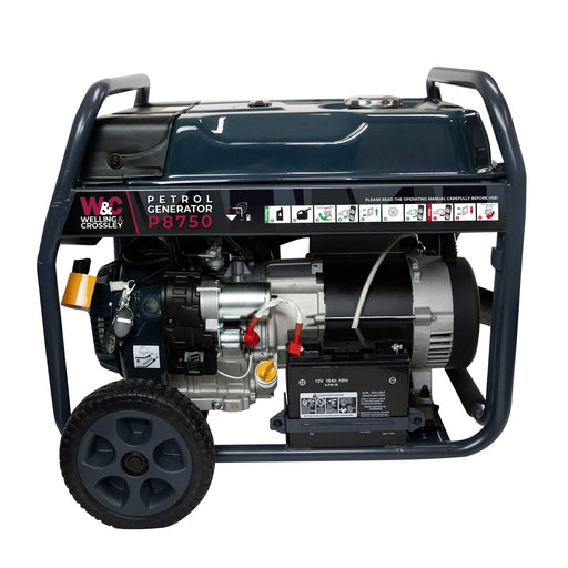 Welling & Crossley 8.75 kVA (7,000W) Open Frame AVR Petrol Generator with E-Start WC-P8750