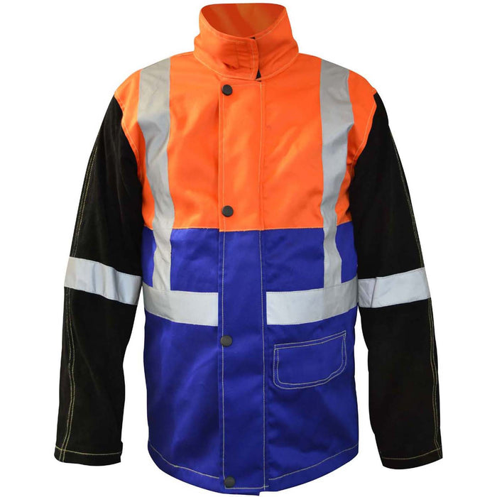 Maxisafe Arcguard FR HI-VIS Pyrovatex Welding Jacket-with Harness Flap