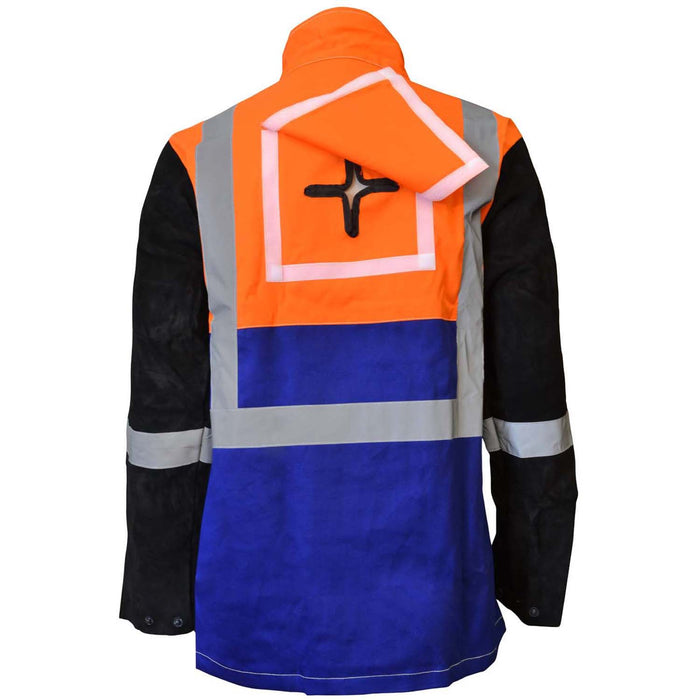 Maxisafe Arcguard FR HI-VIS Pyrovatex Welding Jacket-with Harness Flap