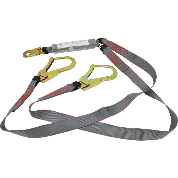 Maxisafe Double Lanyard with Snaphook & Scaffold Hook  2.0m - ZABM-2T5