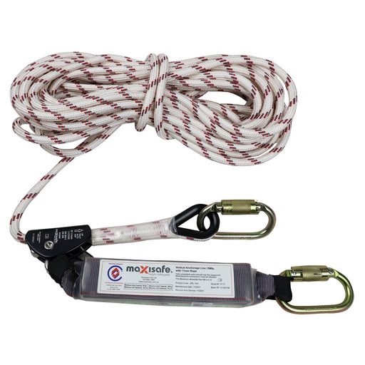 Maxisafe 15m Rope Line with Adjuster & Shock Absorber - ZRL-15H