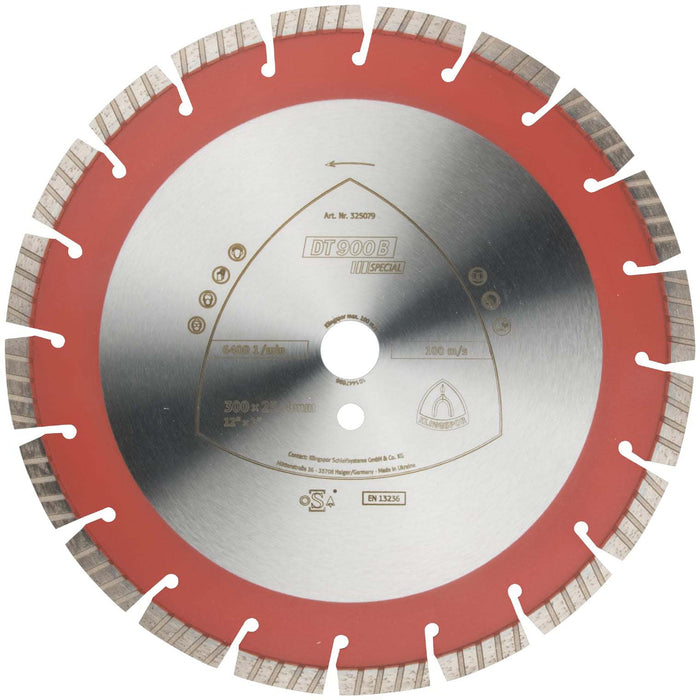 Klingspor Diamond Blade Turbo edge Concrete 5500rpm 350x25mm 325081