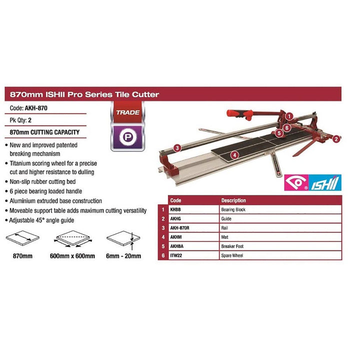 Ishii 870mm Pro Tile Cutter AKH-870