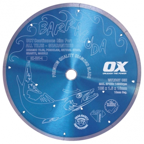 OX BARRACUDA OX-UCT-10 Continuous Tiling Rim Diamond Blade 10" 250mm