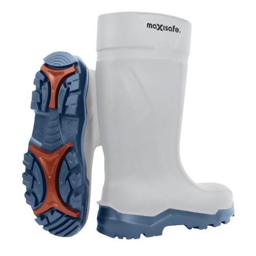 Maxisafe XtremeGrip White Polyurethane Gumboots Composite Toecap - 7 - FWS806-7