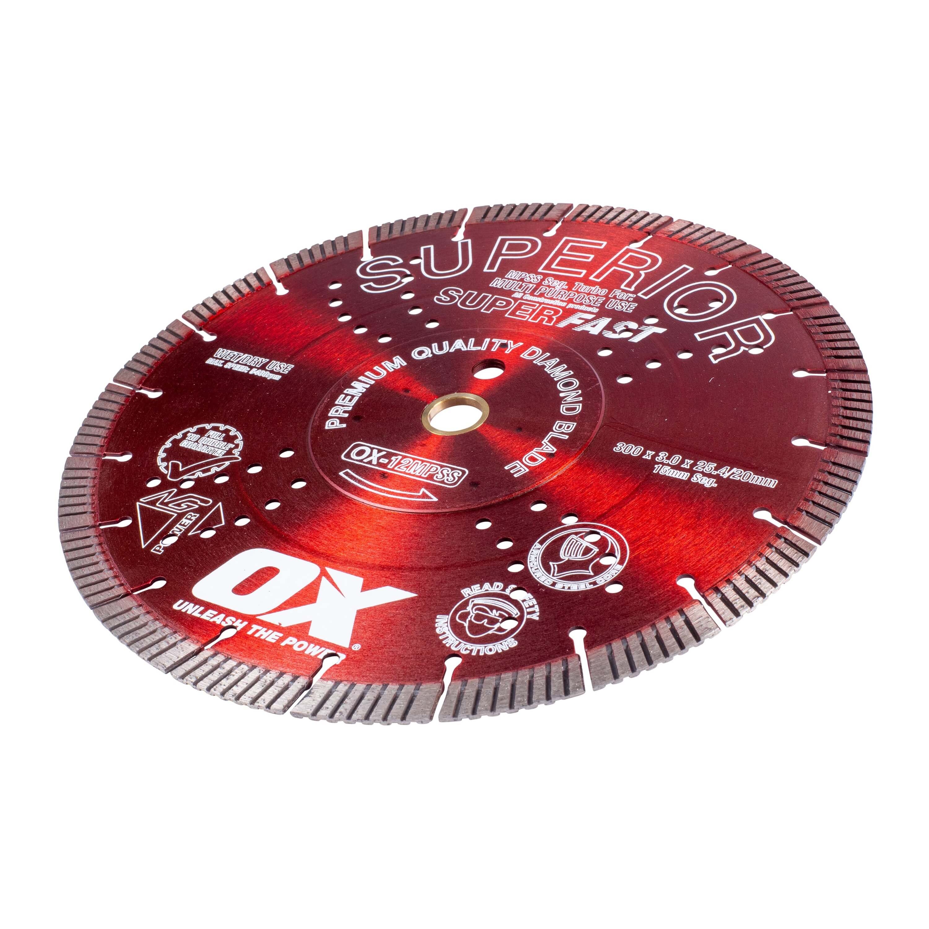 OX Diamond Blade Guaranteed to cut all Construction Products and Fast  Cutting 12 inch Beton Tools